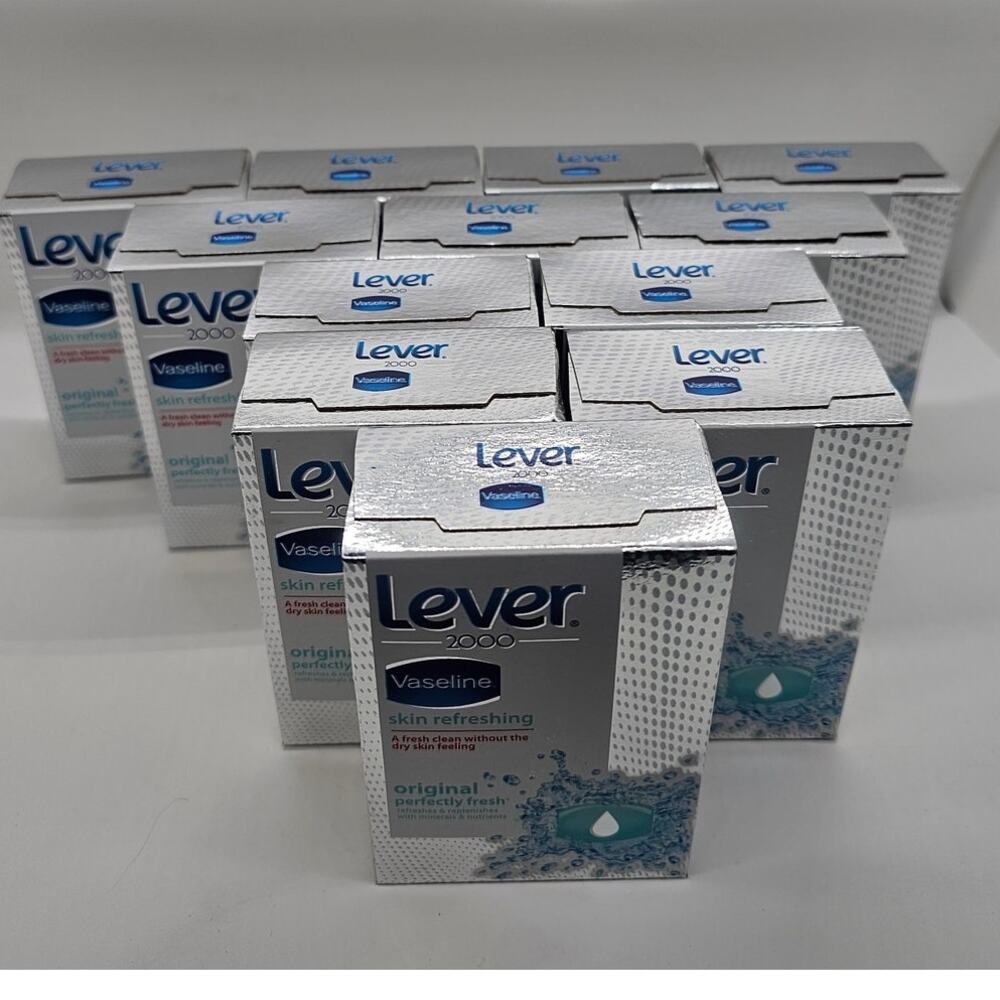 Lever 2000‎ Vaseline Skin Refreshing Original Bar Soap Body Wash Lot of 12